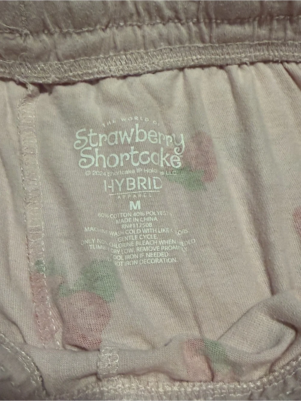Strawberry Shortcake Girls Pink Strawberry Print Pajama Pants